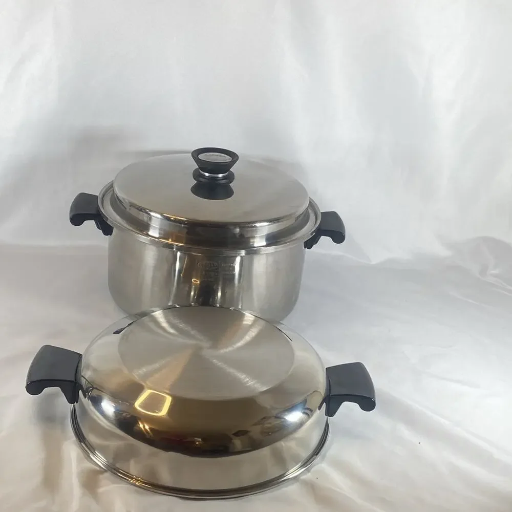 Amway Queen Multi-Ply 18/8 Stainless Steel 6 Qt Stockpot Dome Lid & Egg Poacher